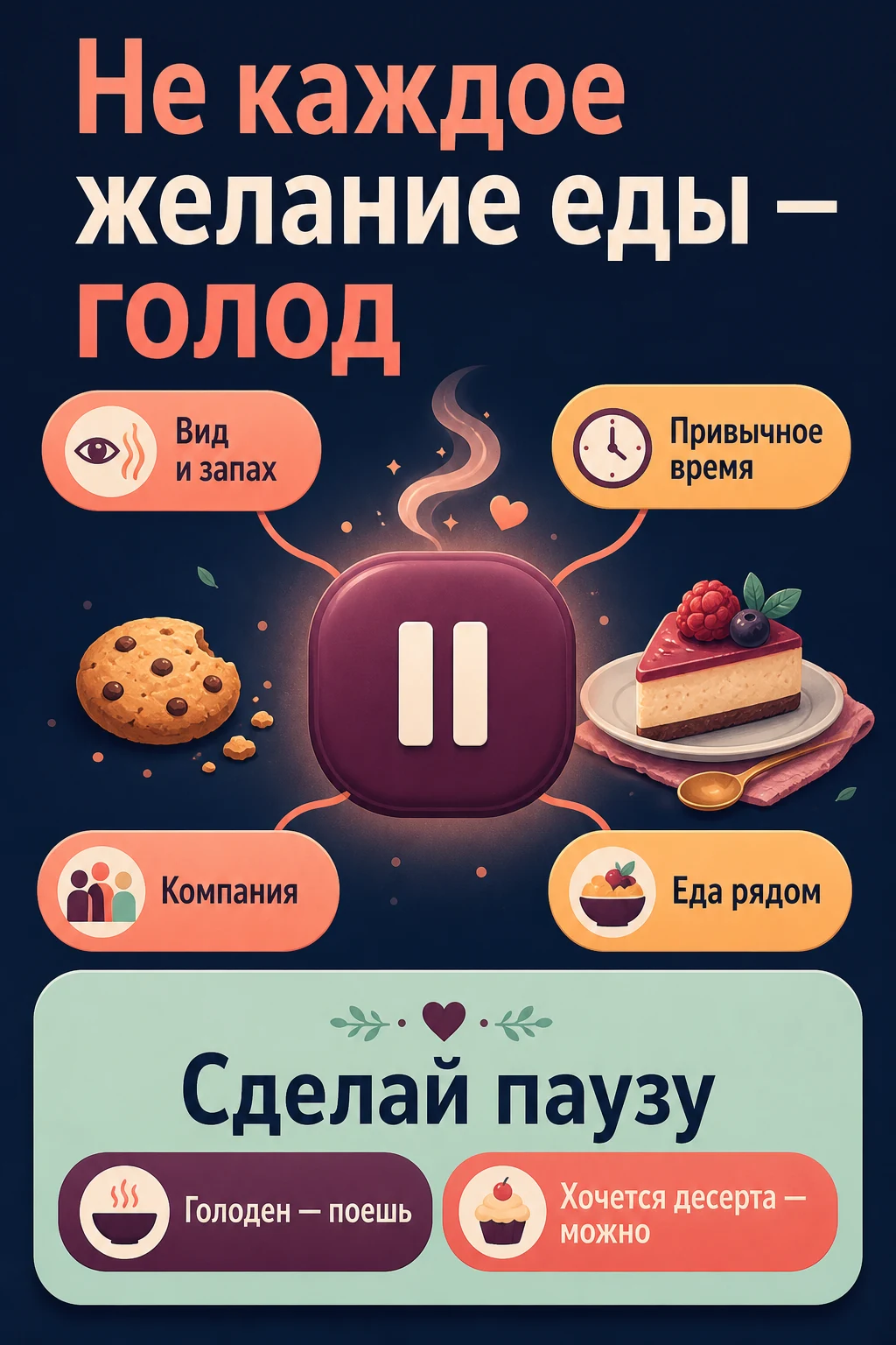 Не каждое желание поесть — это голод