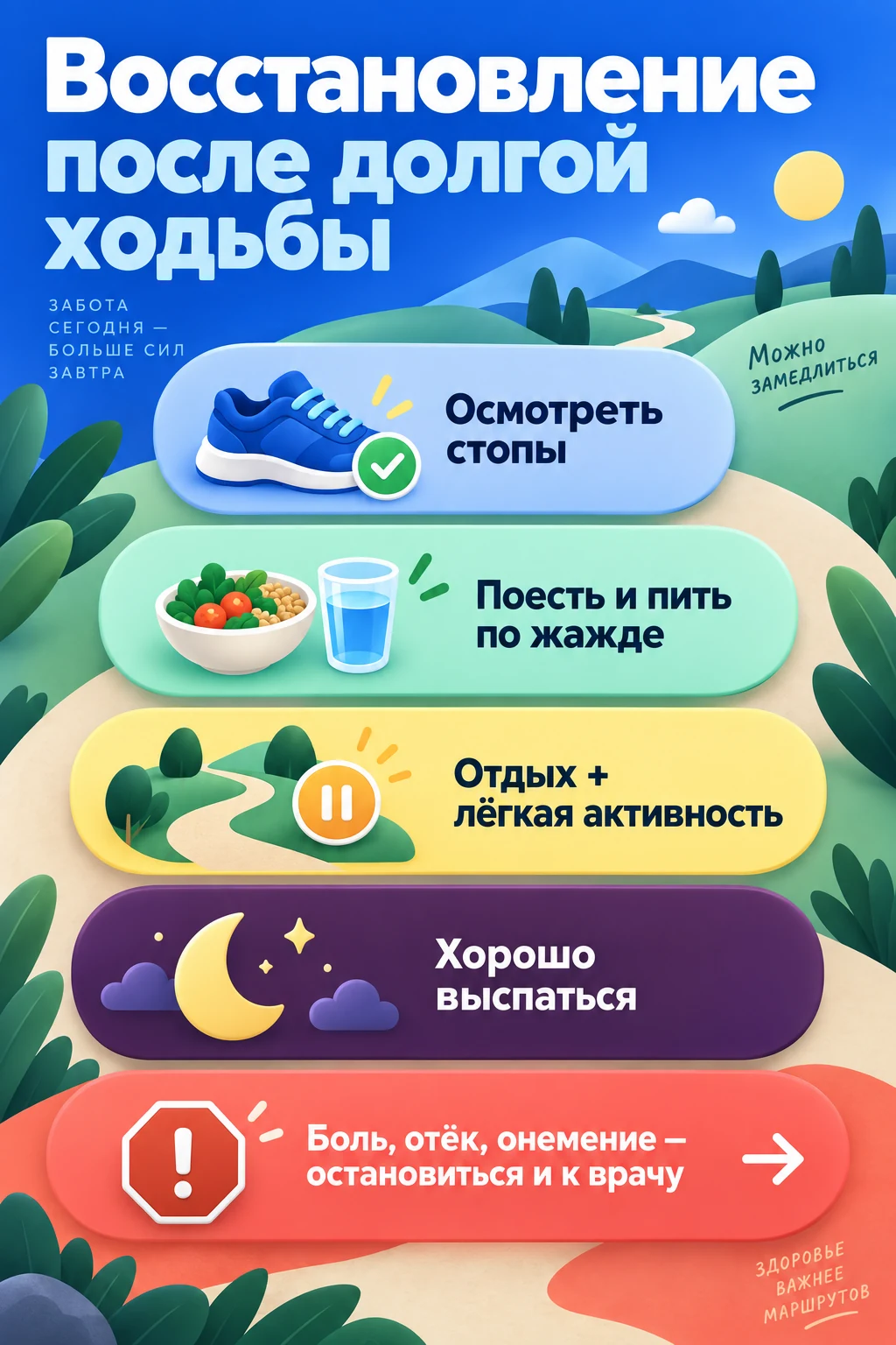 После долгой ходьбы ногам не нужен подвиг