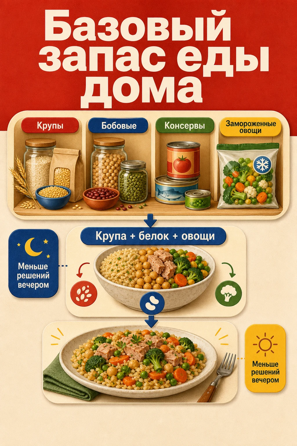 Домашний запас продуктов: как не оставаться один на один с голодным вечером