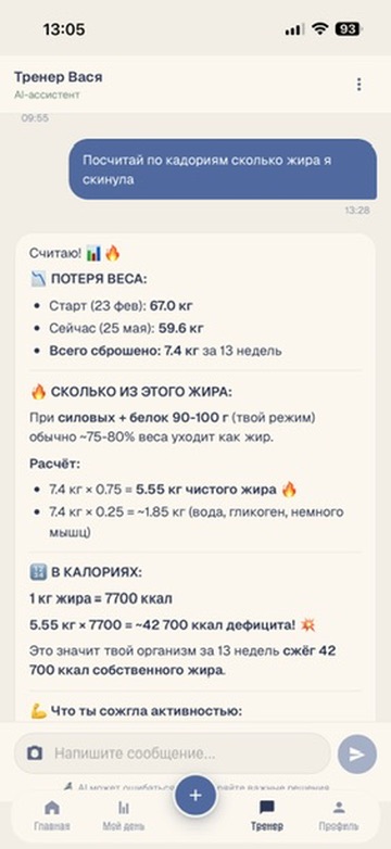 Чат с тренером